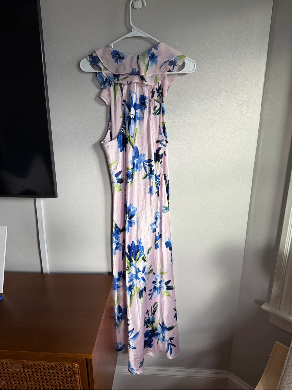 Oscar De La Renta Pink Label Ruffle Neck Floral Maxi Dress Nightgown L - Picture 5 of 5